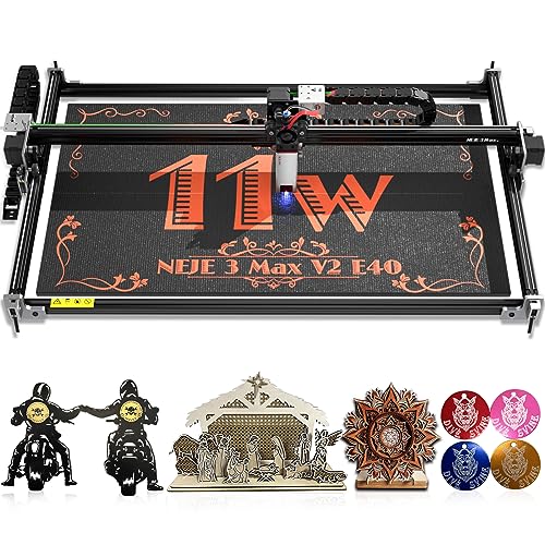 NEJE 3 Max V2 Laser Engraver, Upgrade Laser Engraving Cutting Machine with 31.1”x 18.5”(790x470mm) Large Working Area,11W E40 Laser CNC Cutter and NEJE