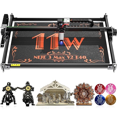 NEJE 3 Max V2 Laser Engraver, Upgrade Laser Engraving Cutting Machine with 31.1”x 18.5”(790x470mm) Large Working Area,11W E40 Laser CNC Cutter and - WoodArtSupply