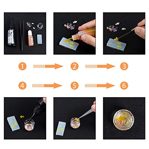 OLYCRAFT 55PCS Miniature Koi Fish Mold Ballpoint Pens Shaker, Glass Goldfish Bowl, Pearl, Mushroom Botanical Terrarium Craft Set for Resin Craft OLYCRAFT