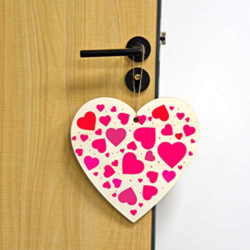 obmwang 4 Pieces Natural Wooden Hearts 11.5 x 11Inch, Large Wood Heart Slices Unfinished Predrilled Wood Hearts Ornaments for Valentine's Day Wedding obmwang