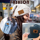 20 Pcs Rectangle Leatherette Hat Patches with Adhesive, Rustic Leatherette Custom Patches Faux Blank Leather Patches for Hats, Custom Fabric Repair HINGTAI