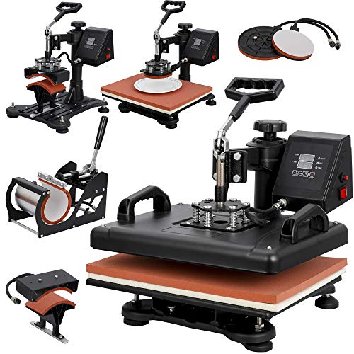 ZENY Heat Press Machine for T Shirt, 5 in 1 Combo Multifunctional Swing Away Clamshell Printing Sublimation Heat Press Transfer Machine for Plate Cap ZENY