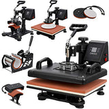 ZENY Heat Press Machine for T Shirt, 5 in 1 Combo Multifunctional Swing Away Clamshell Printing Sublimation Heat Press Transfer Machine for Plate Cap ZENY