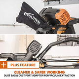 Evolution Power Tools R255SMS-DB+ 10-Inch Dual Bevel Sliding Miter Saw Multi-Material, Multipurpose Cutting Cuts Metal, Plastic, Wood 45˚-45˚ Double Evolution