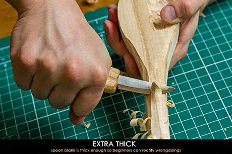 BeaverCraft Basswood Wood Carving Spoon Blank B1 10" x 2" x 1.4" Premium Wood Whittling Wood Carving for Beginners Kids BeaverCraft