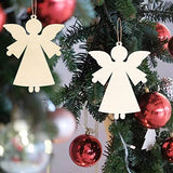 Angel Shape Wooden Christmas Blank Wood with Twines Art Unfinished Ornaments for Christmas Wedding Birthday Party Christmas Thanksgiving Day Zontween