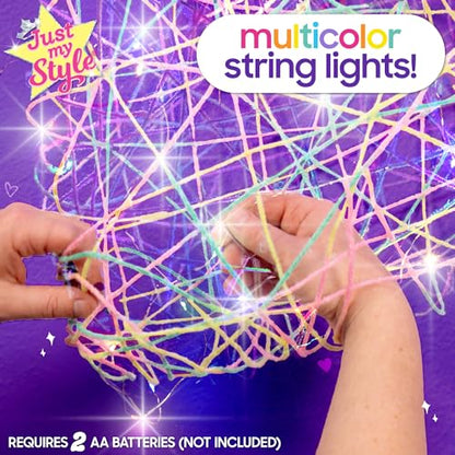 Just My Style Light-Up String Art, Makes Large Light-Up Heart Lantern, 20 Multi-Colored LED Bulbs, Crafts for Girls and Boys Ages 8-12, DIY Arts and