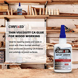 CYAFIXED Professional Grade Cyanoacrylate Super Glue, Super Thin Viscosity CA Glue for Woodworking, 4 oz. Value Pack - Instant Adhesive for CYAFIXED