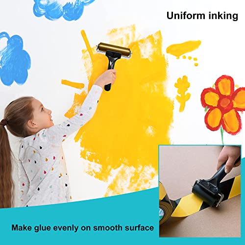 4-Inch Rubber Brayer Roller for Printmaking, Manual Roller Tool for Printmaking/Wallpaper/Gluing Application/Painting/Craft ATB