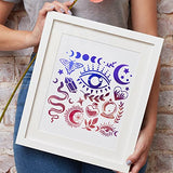 BENECREAT Witchcraft Theme Stencils 6x6 Inch The Devil's Eye Snake Moon Stainless Steel Stencil for Drawings and Woodburning, Engraving and BENECREAT
