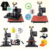 Seeutek 8 in 1 Heat Press Machine 12x15 inch Digital T Shirt Pressing Machine 360-Degree Swing Away Multifunctional Tshirt Press Machine Heat Seeutek