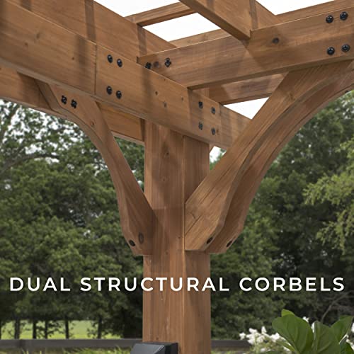 Backyard Discovery Beaumont 16 ft. x 12 ft. All Cedar Wooden Pergola Kit for Backyard, Deck, Garden, Patio, Outdoor Entertaining | Wind Rated at 100 Backyard Discovery