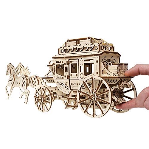 UGEARS Mechanical Wooden 3D Puzzle Model Stagecoach Construction Set