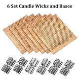 6Pcs 2.75x2.36 Inch Large Wooden Candle Wicks with Metal Bases for Candle Making Craft, Natural Wood Rectangle Candle Cores for DIY Soy Wax Candles Lenisc