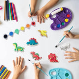 Funto Dinosaur Painting Kit for Kids, Paint Your Own Figurines with Magnet, 27 PCS Arts and Crafts Set, Ceramics to Paint, STEAM Projects Creative Funto