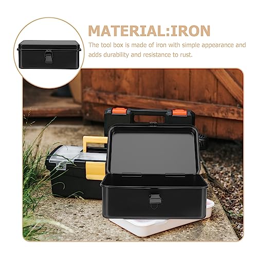 GANAZONO Metal ToolBox - Heavy Duty Portable Tool Box with Handle - Solid Metal Locking Latches - Scratch Resistant Finish Heavy Duty Tin Tool Box GANAZONO