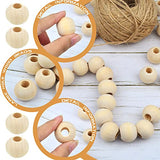 30pcs 25mm Unfinished Natural Wood Beads Large Hole Round Wooden Beads Wood Loose Spacer Beads Jewelry Making Accessory for DIY Crafts Garland Hmjpng