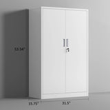 JINKUR Metal Storage Cabinet with Locking Doors and 3 Adjustable Shelves, 53.5-Inch Lockable Storage Cabinets for Home Office Garage Kitchen Pantry JINKUR