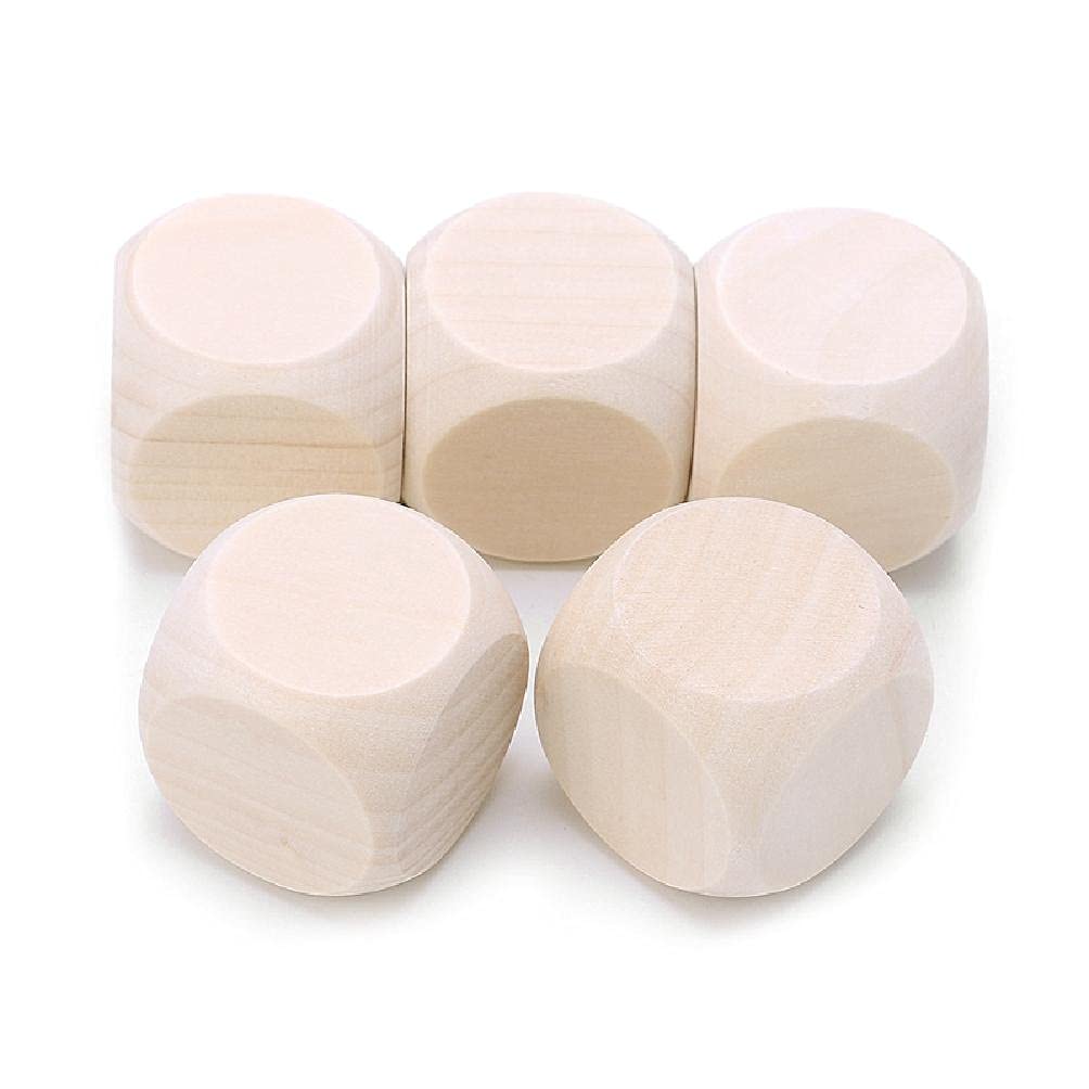 Blank Wooden Unfinished Square Blocks 6 Sided Wood Cubes with Rounded Corners for DIY Craft Projects Blank Wood Youngy