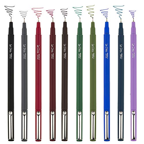 Uchida of America 10-Piece 0.3 Point Size Le Drawing Pen Set Art Supplies, Paquete de 1, Dark UCHIDA