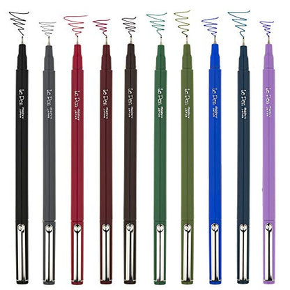 Uchida of America 10-Piece 0.3 Point Size Le Drawing Pen Set Art Supplies, Paquete de 1, Dark - WoodArtSupply