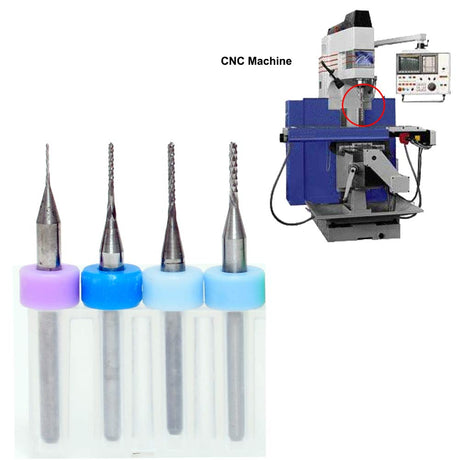 End Mill Sets, Tungsten Steel CNC Router Burrs End Milling Engraving Bits Drilling Hole Tool for PCB Circuit Board, Plastic, Fiber, Wood, Copper Knugoua