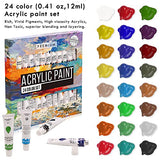 Kalour Acrylic Paint Set 56 pcs,Painting Supplies with 24 Acrylic Paint,16 Sheets Acrylic Pad,Painting Brushes,Canvas,Palette,Easel - Art Craft KALOUR