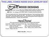 MarqArt Wood Art Heron Box - Handmade USA - Unmatched Quality - Unique, No Two are the Same - Original Work of Wood Art. A Heron Gift, Ring, Trinket MarqArt