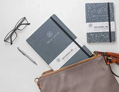 B6 Small Sketchbook for Drawing - Drawing Notebook with Thick 120 GSM Acid-Free Ivory Paper, Cute Hardcover Art Sketchbook with Sturdy Binding - B6 5 ZenART Supplies