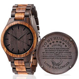 Fodiyaer Custom Engraved Wooden Watch Gifts for Husband Men Boyfriend Him As Personalized Anniversary Christmas Birthday Father Day Graduation Fodiyaer