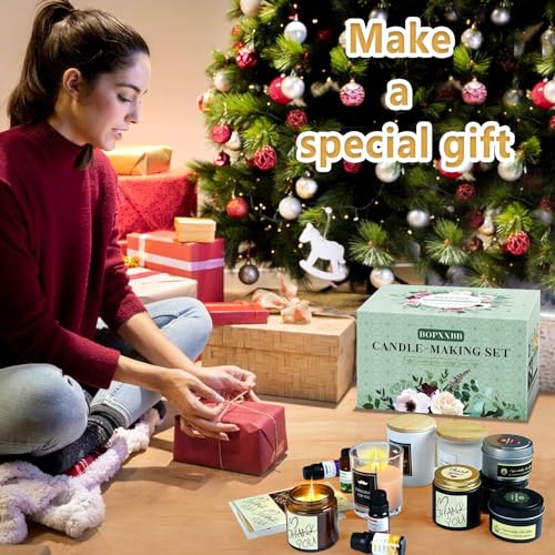 DOPXXBB Complete Candle Making Kit, DIY Candle Making Supplies for Adults, Include Soy Wax, Candle Cups & Tins Candle Wicks & Light Aroma Type DOPXXBB