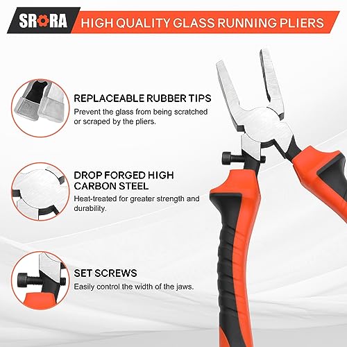 SOROA 21PCS Heavey Duty Mosaic Glass Cutter Kits-Oil Feed Stained Glass Cutter Tool Set-Include Mosaic Wheeled Glass Nipper with Replacement Glass - WoodArtSupply