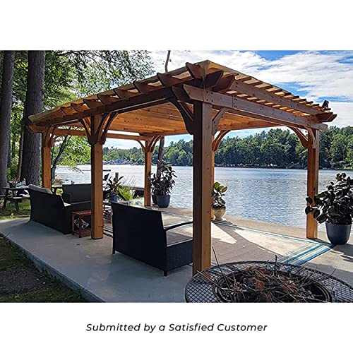 Backyard Discovery Beaumont 20x12 ft All Cedar Wood Pergola, Durable, Quality Supported Structure, Snow and Wind Supported, Rot Resistant, Backyard, - WoodArtSupply