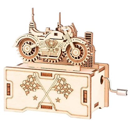 YII WMOC 3D Wooden Puzzle Mechanical Model Car Kits Toys for Boys and Girls Assembly Music Model Brain Teaser for Adults and Kids - WoodArtSupply