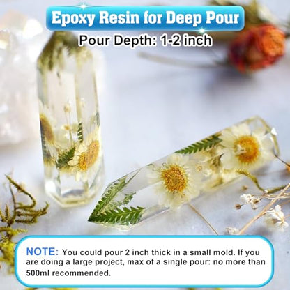 Shabebe Epoxy Resin 2 Gallon Kit, Upgraded Crystal Clear Resin Epoxy Food Safe with Pump, Self Leveling & Bubble Free Epoxy Resin with Anti-Yellowing