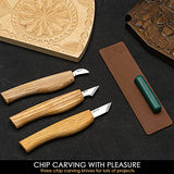 BeaverCraft Wood Carving Knife Kit for Beginners S55 Chip Carving Knives Woodworking Wood Carving Tools Set Carve Widdling Knife Kit Detail Whittling BeaverCraft