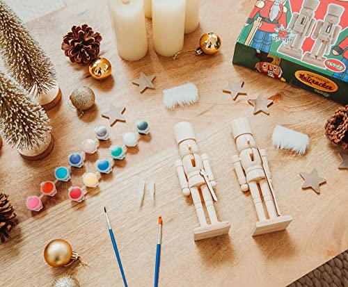Toynk Paint Your Own 7-Inch Wooden Nutcracker Figure Craft Kit | Set of 2 Toynk