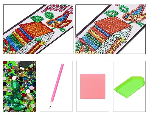 Diamond Painting Bookmarks Penta Angel PU Leather Resin Rhinestone Art Book Marker with Tassel Painting Tool Kit for Book Reader Adults Kids Home PENTA ANGEL