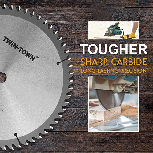 TWIN-TOWN 8-1/4-Inch Saw Blade, 60 Teeth,General Purpose for Soft Wood, Hard Wood, Chipboard & Plywood, 5/8-Inch DMK Arbor - WoodArtSupply