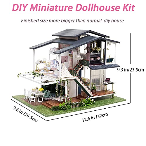 GuDoQi DIY Miniature Dollhouse Kit, Tiny House kit with Music, Miniature House Kit 1:24 Scale Monet Garden, Great Handmade Crafts Gift for Birthday GuDoQi