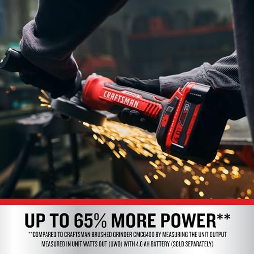 CRAFTSMAN V20 Cordless Angle Grinder, 4-1/2 inch, Bare Tool Only (CMCG451B) Craftsman