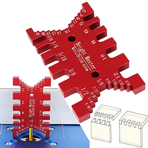 KETIPED High Precision Aluminum Dovetail Jig Metric and Imperial Tenon Caliper Card Gauge for Measuring Height Woodworking Saw Table Machine Gaps - WoodArtSupply