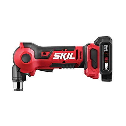 SKIL PWR CORE 12 Brushless 12V Auto Hammer Kit includes 2.0Ah Lithium Battery and PWR JUMP Charger - AH6552A-10, Red - WoodArtSupply