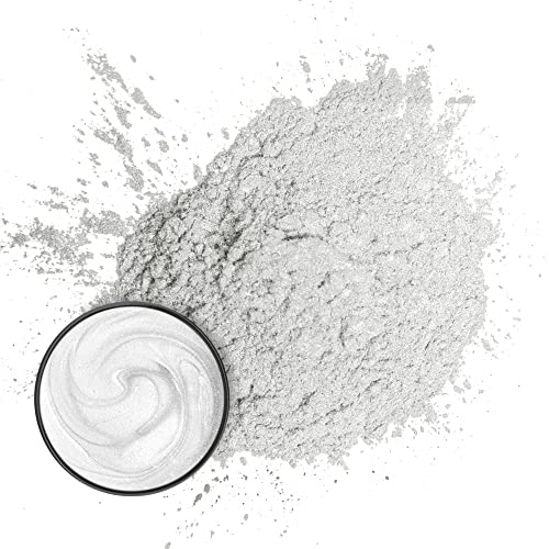 FIREDOTS Pearl White Mica Powder - 100 Grams - Epoxy Resin Color Pigment - Metallic White Mica Powder for Epoxy Resin - White Epoxy Pigment Powder -