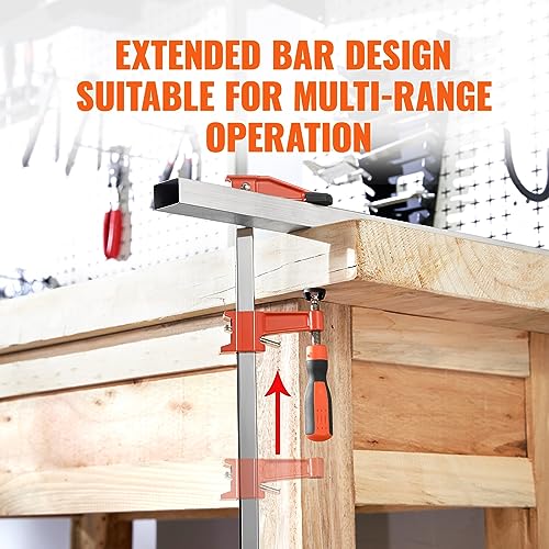 VEVOR Bar Clamps for Woodworking, 2-Pack 36" Clamp/Spreader, Quick-Change F Clamp with 600 lbs Load Limit, 2.5" Throat Depth, Cast Iron and Carbon VEVOR