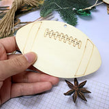 Honbay 24PCS Unfinished Football Wooden Cutouts Sports Theme Wood Discs Slices with Twines for DIY Crafts Home Decoration Craft Project HONBAY
