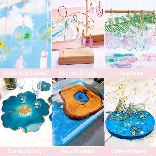 Epoxy Resin 2 Gallon Kit, Clear Resin Epoxy, Resin Kit - High-Gloss, Bubbles Free, Not Yellowing, Self-Leveling Art Resin Casting Resin for DIY Pmbqifay