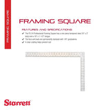 Starrett FS-24 Steel Professional Framing Square, 24 Inch x 16 Inch Length Starrett
