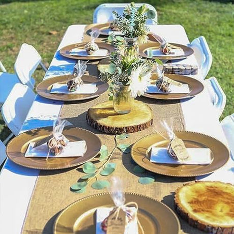 Wilson Wood Slice 4 Pack Basswood Round Rustic, Sanded Side, 9-12" Diameter, for Wedding Centerpiece, Babyshowers, DIY Projects, Table Chargers, Wilson