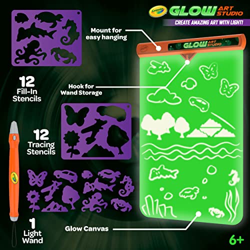 Crayola Glow Art Studio, Glow in the Dark Toys, Kids Gifts for Girls and Boys, Ages 6, 7, 8, 9 - WoodArtSupply